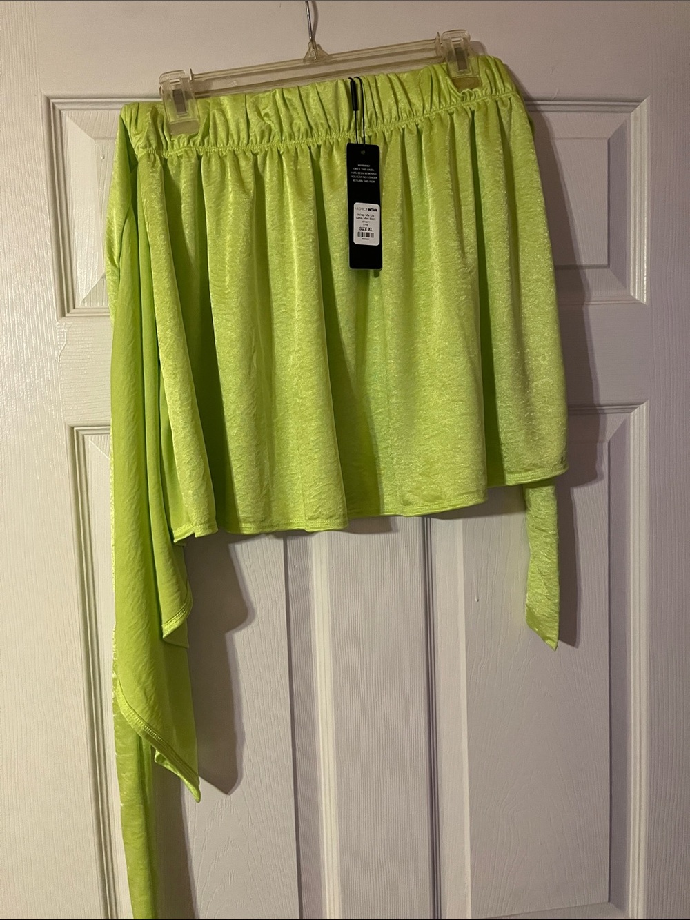 Fashion Nova Neon Lime Off-Shoulder Crop Top
